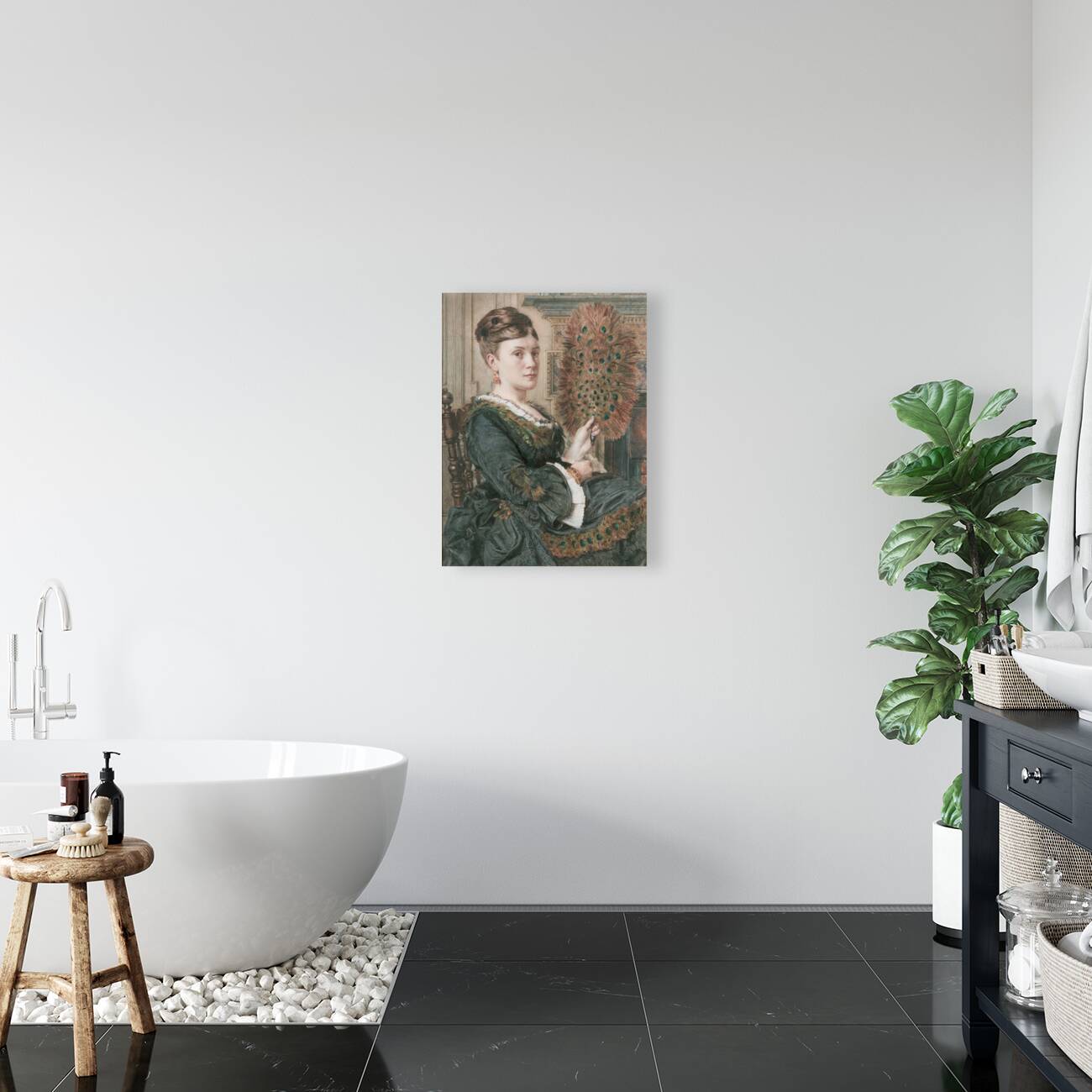 The Peacock Fan by Edward John Poynter [1836–1919] Reproduction