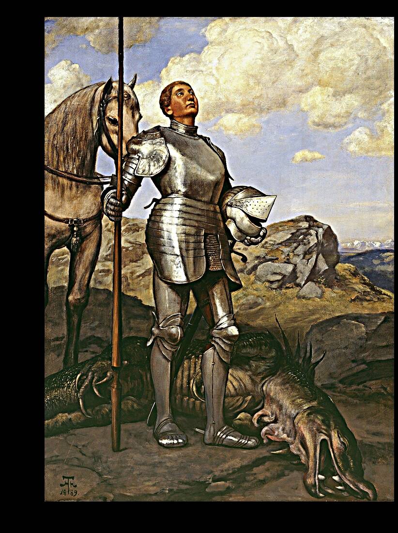 Knight Saint George [1889] by Hans Thoma [1839–1924] Reproduction