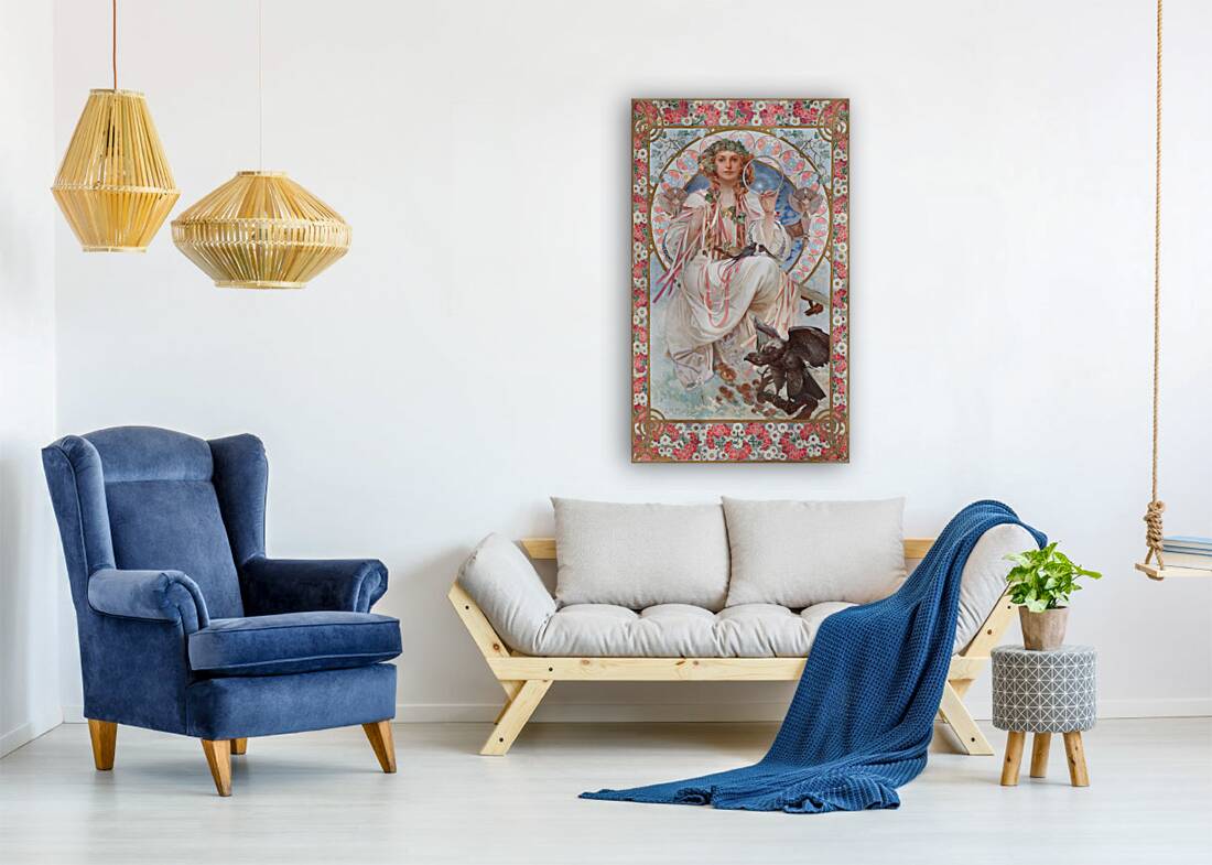 Portrait Of Josephine Crane–Bradley As Slavia [1908] by Alphonse Mucha [1860–1939] Reproduction