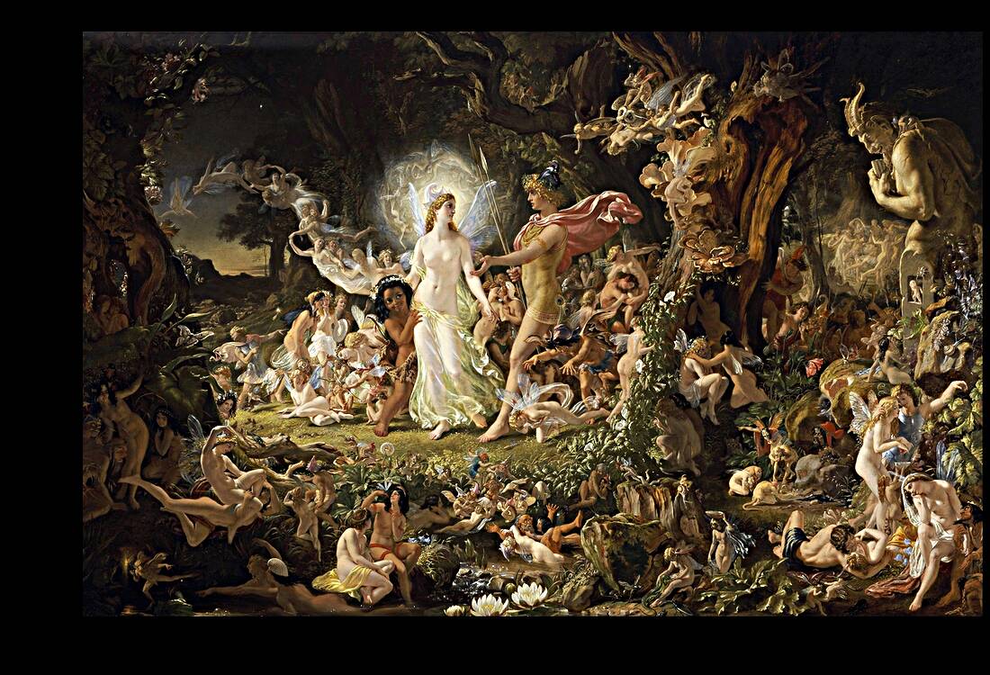 The Quarrel of Oberon and Titania [1849] by Sir Joseph Noel Paton [1821–1901] Reproduction