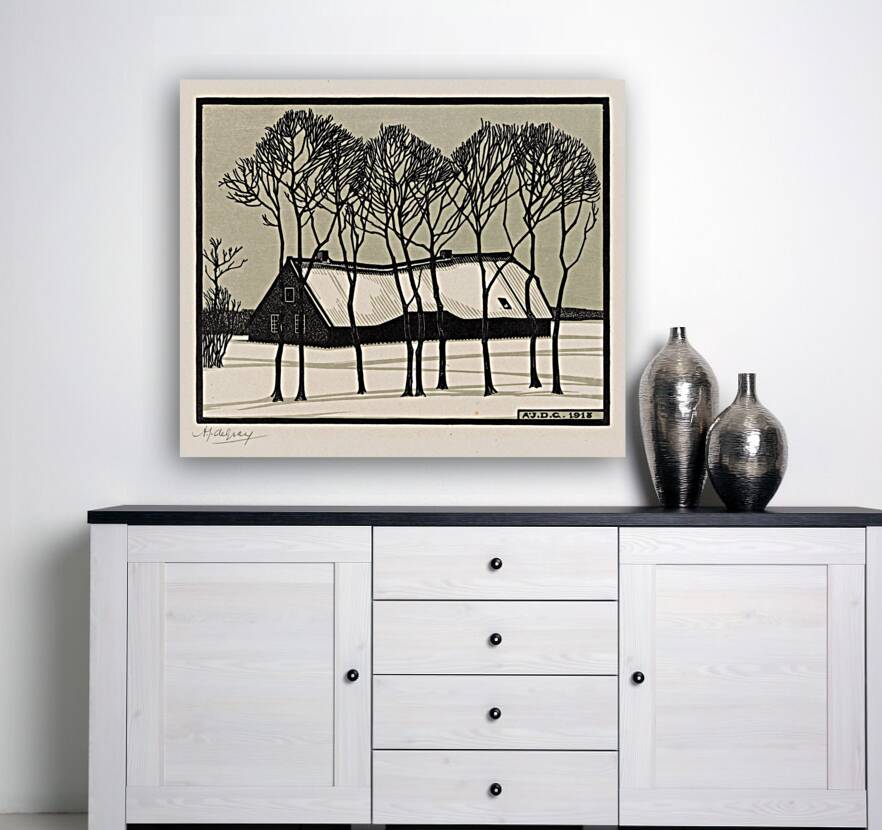 Boerderij in de sneeuw [1918] by Julie de Graag [1877–1924] Reproduction