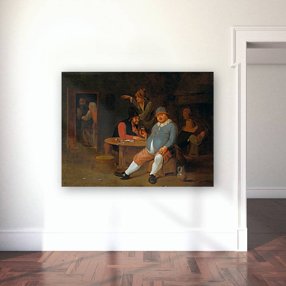 A Tavern Interior With Peasants by Pieter Harmensz. Verelst [1618–1668] Reproduction