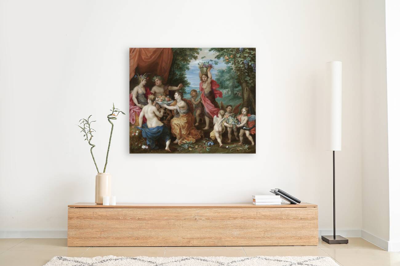 A Bacchanal With Ceres. Bacchus And Venus by Jan Brueghel the Younger [1601–1678] Reproduction