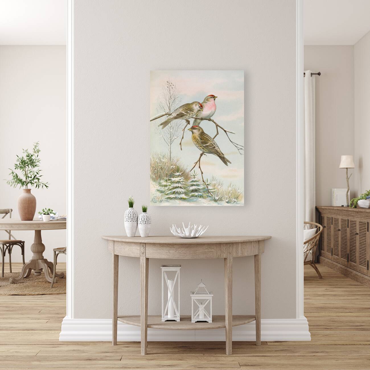 Acanthis linaria by Johann Friedrich Naumann [1780–1857] Reproduction