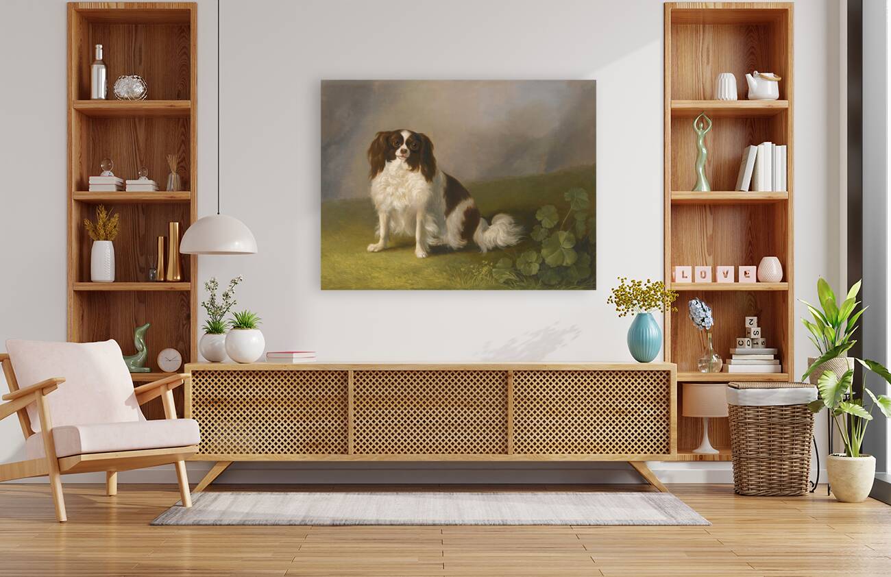 Portrait Of A King Charles Spaniel In A Landscape by Jakob Philipp Hackert [1737–1807] Reproduction