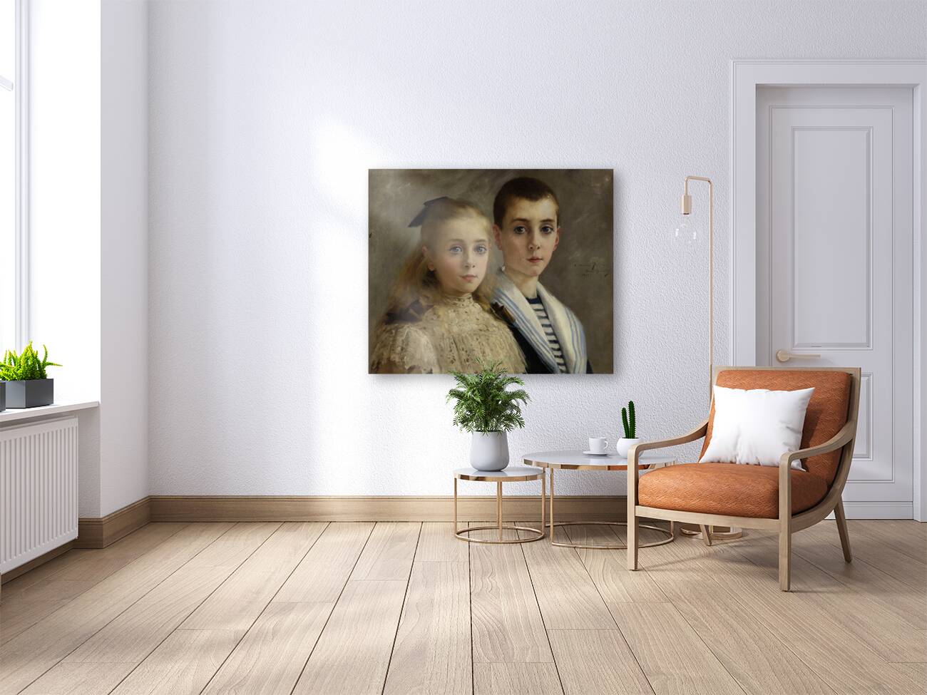 Portrait de Jean et Jeanne. Les enfants du professeur Joffroy [1895] by André Brouillet [1857–1914] Reproduction