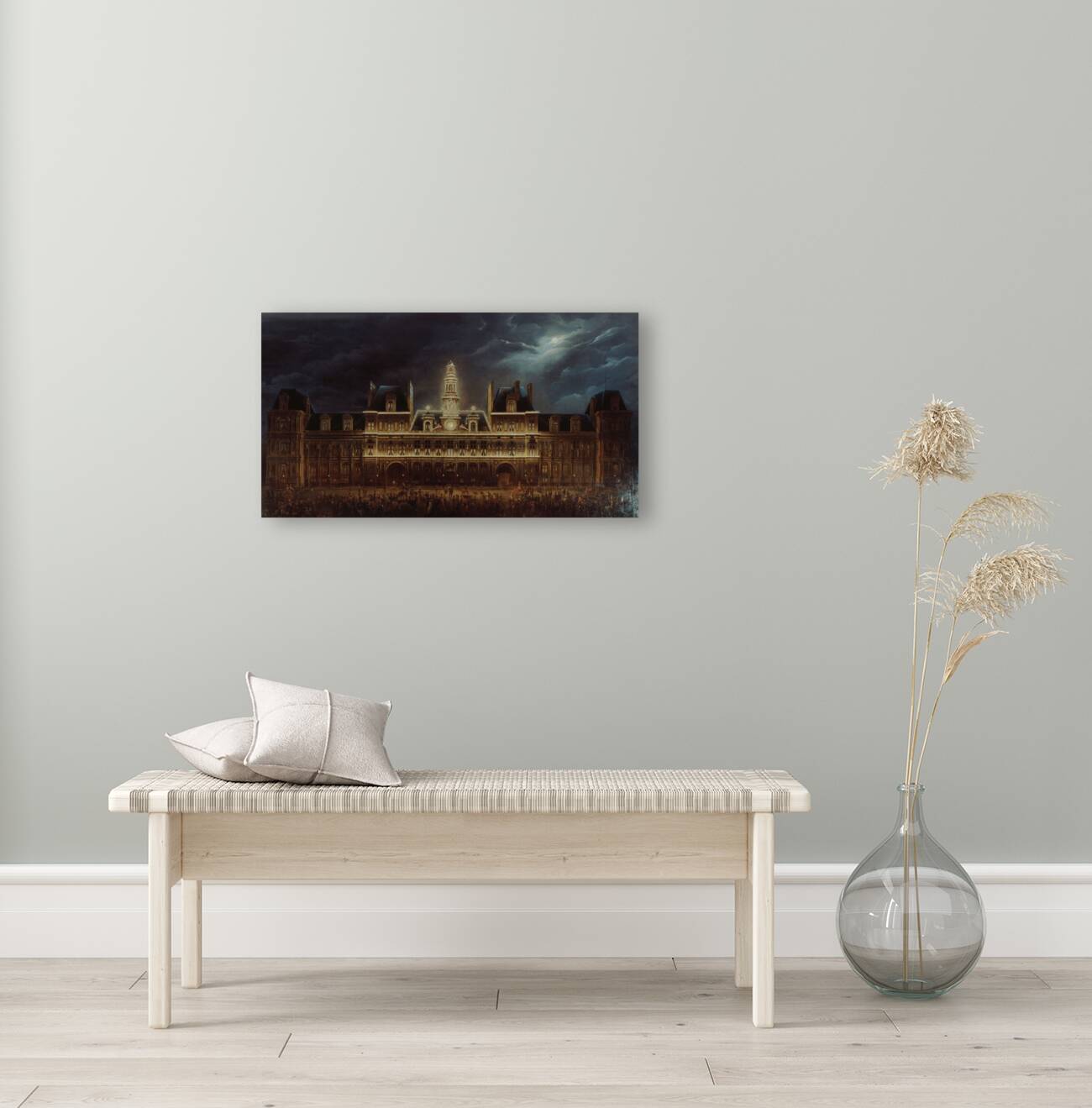 Illumination de l’Hôtel de Ville pour la fête du roi. Le 1er mai 1847 [1847] by Auguste Roux [19th century] Reproduction