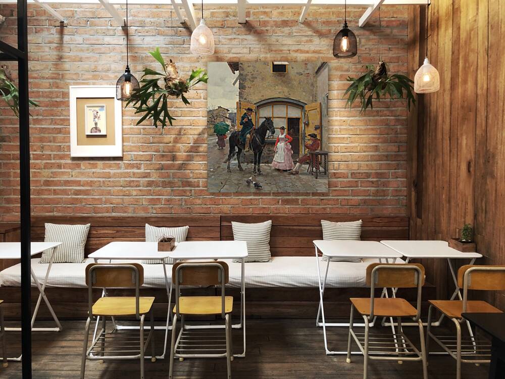 Stopping for a Drink [1888] by Raffaello Sorbi [1844–1931] Reproduction