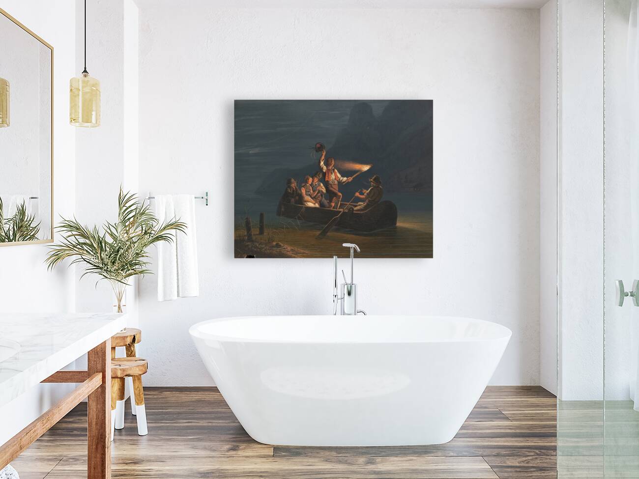 Nächtliche Überfahrt by Carl Friedrich Moritz Müller [1807–1865] Reproduction