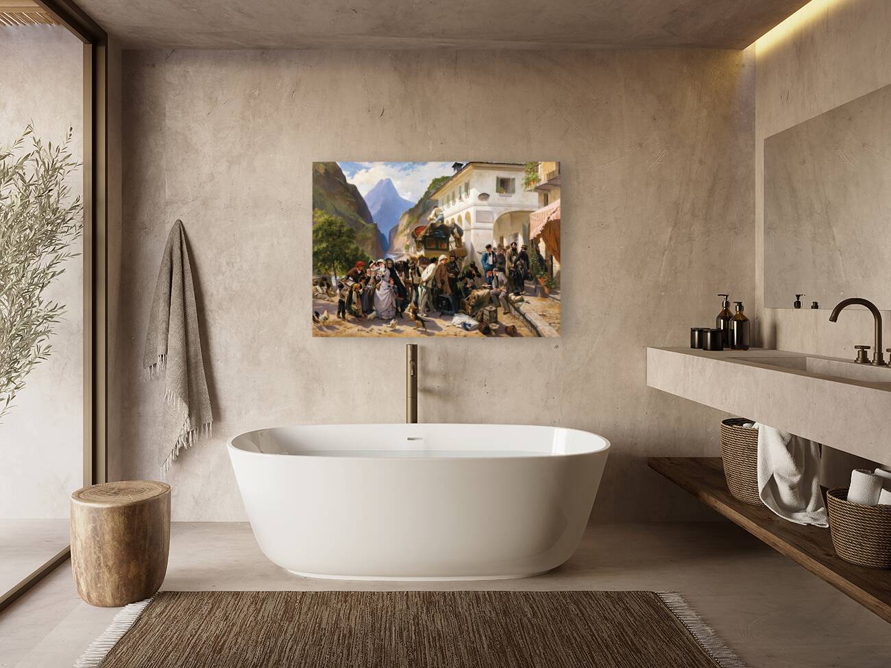 La Douane Italienne au Simplon [1880] by Eugène Giraud [1806–1881] Reproduction