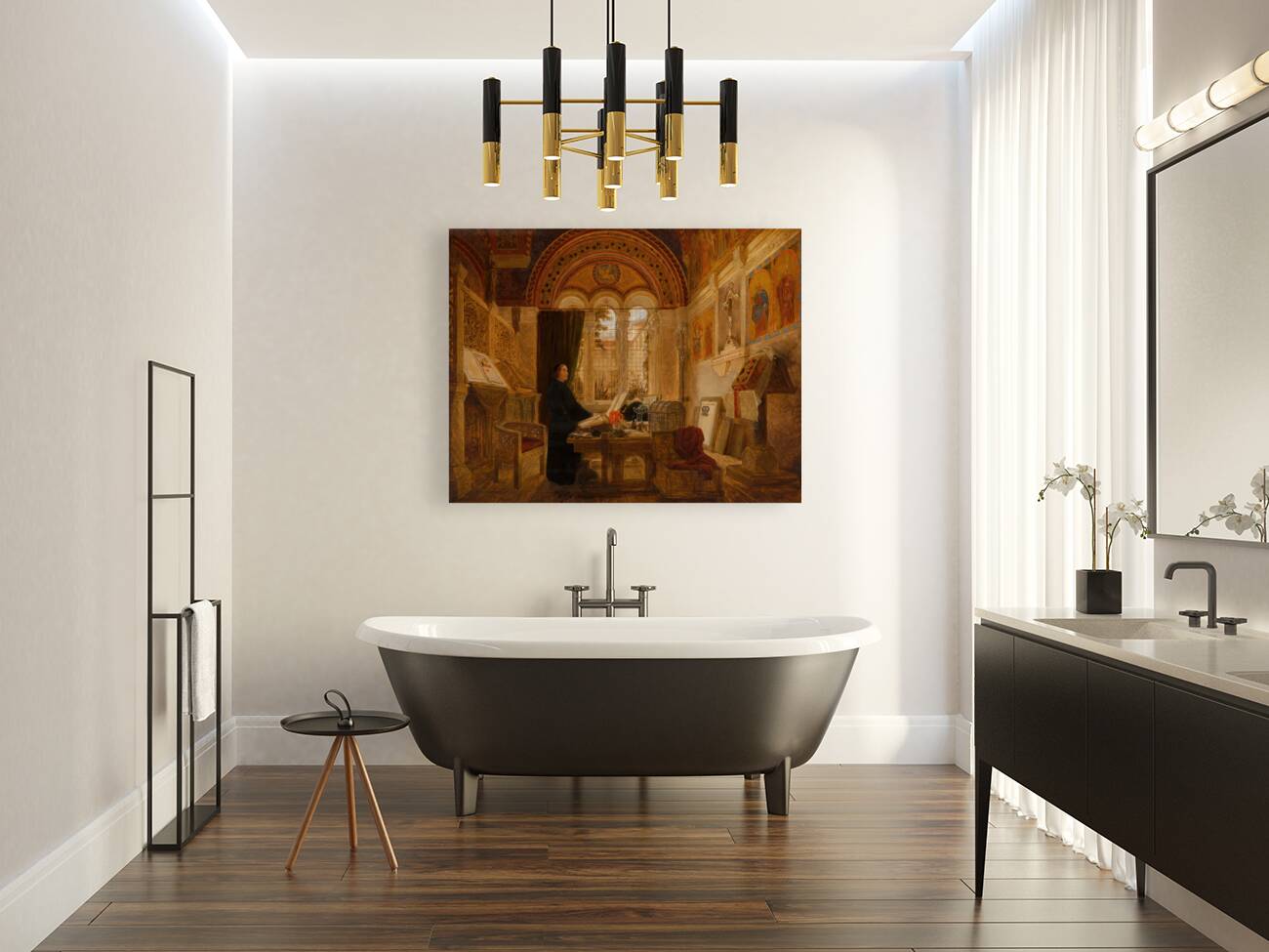 Interior of a monastery in Italy [1853] by Elmslie William Dallas [1809–1879] Reproduction