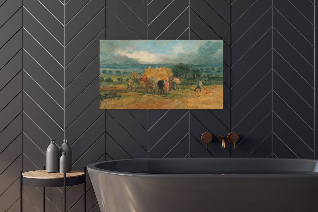 A Harvest Scene with Workers Loading Hay on to a Farm Wagon [ca. 1800] by James Ward [1769–1859] Reproduction