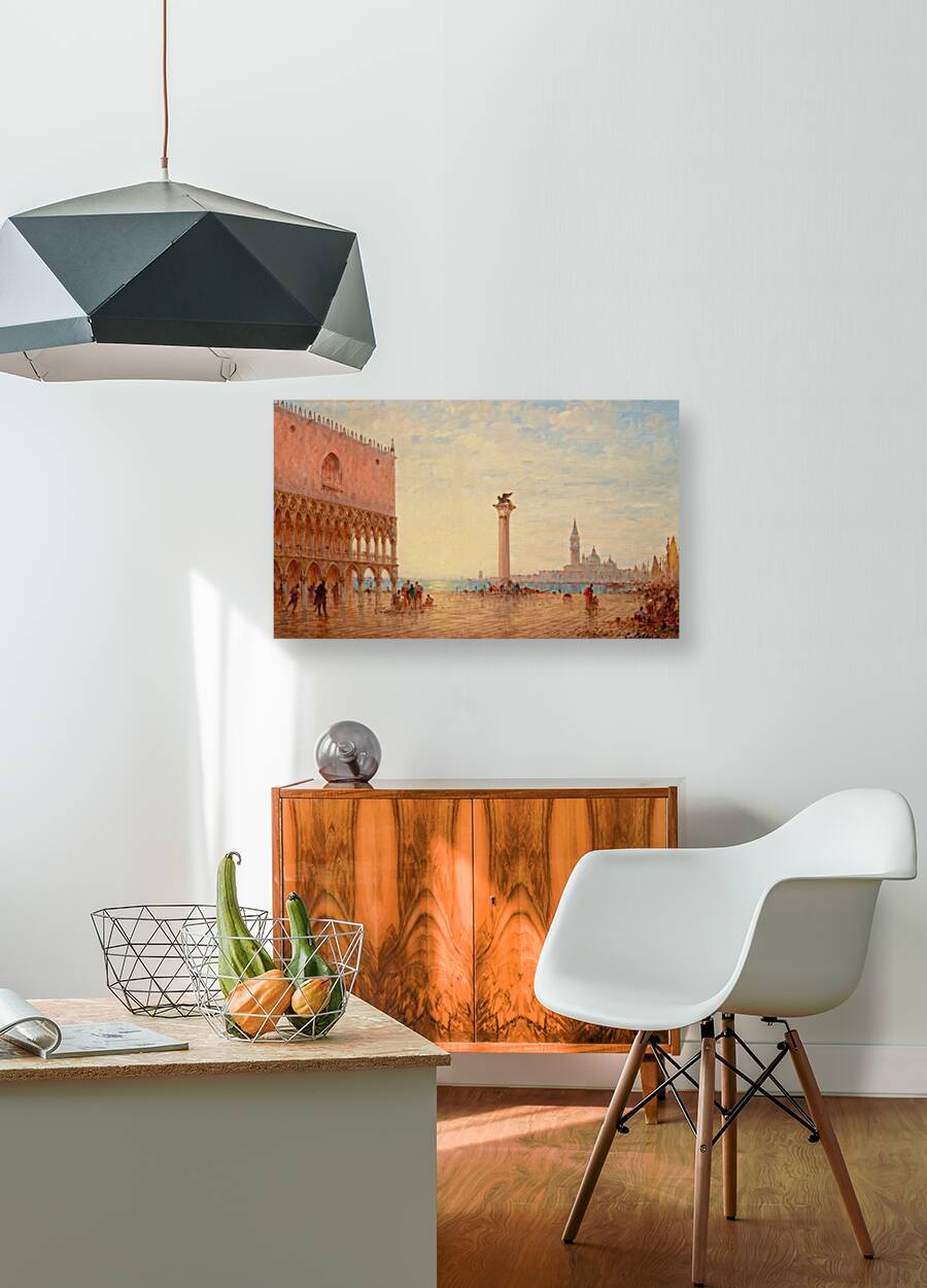 View Of The Piazza San Marco. Venice by Charles Clement Calderon [1870–1906] Reproduction