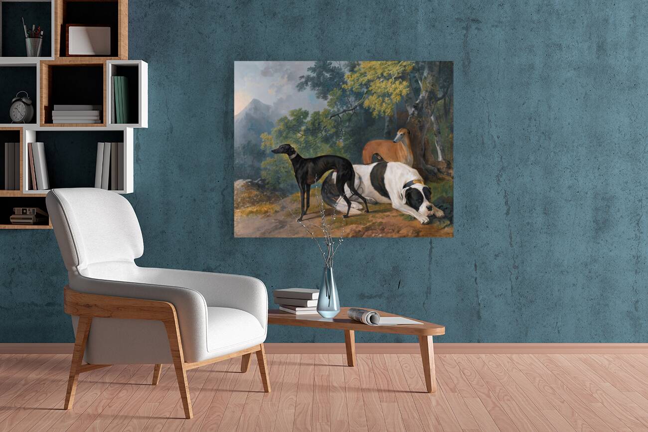 Two Greyhounds And A Mastif Belonging To The Duke Of Hamilton [1780] by Sawrey Gilpin [1733–1807] Reproduction