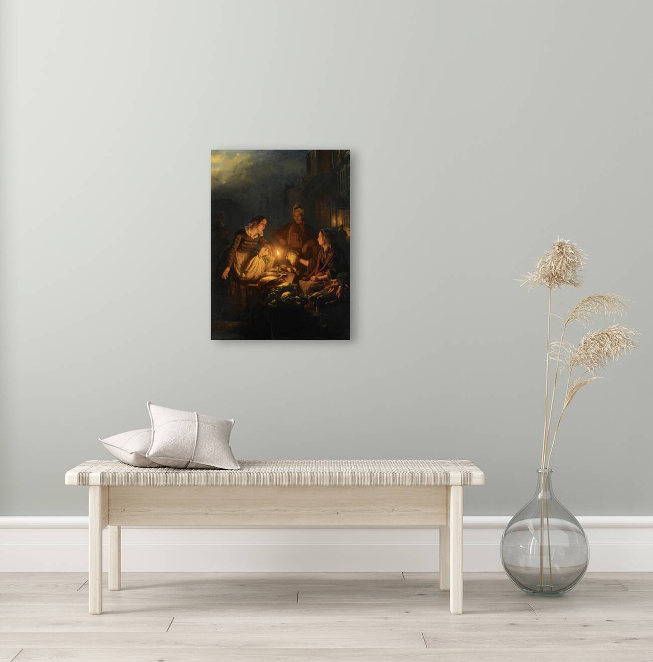 Moonlit Market In The Hague by Petrus van Schendel [1806–1870] Reproduction