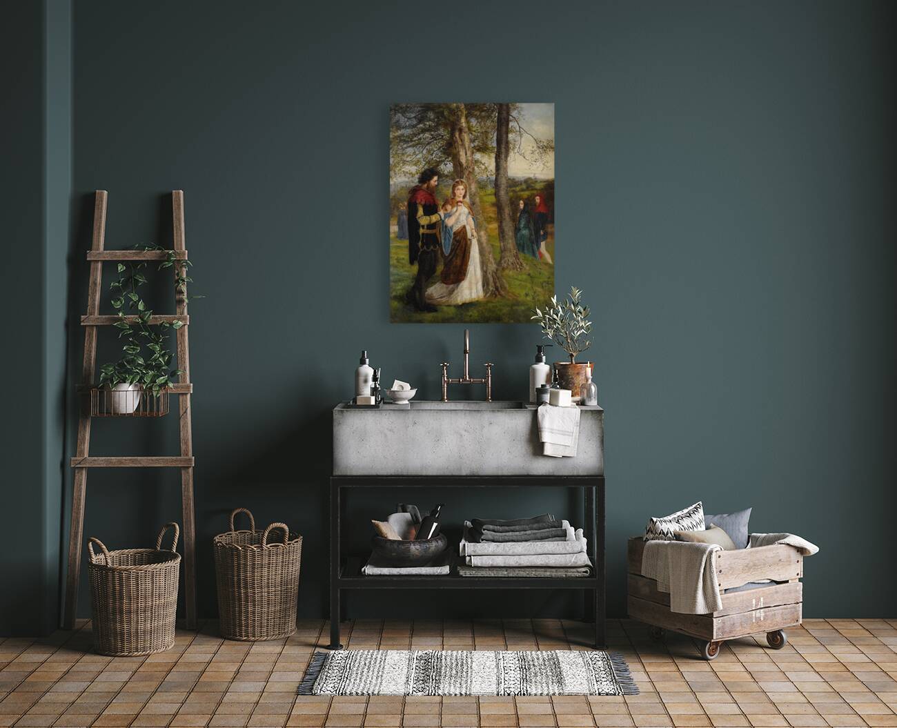 Sir Launcelot And Queen Guinevere by James Archer [1822–1904] Reproduction