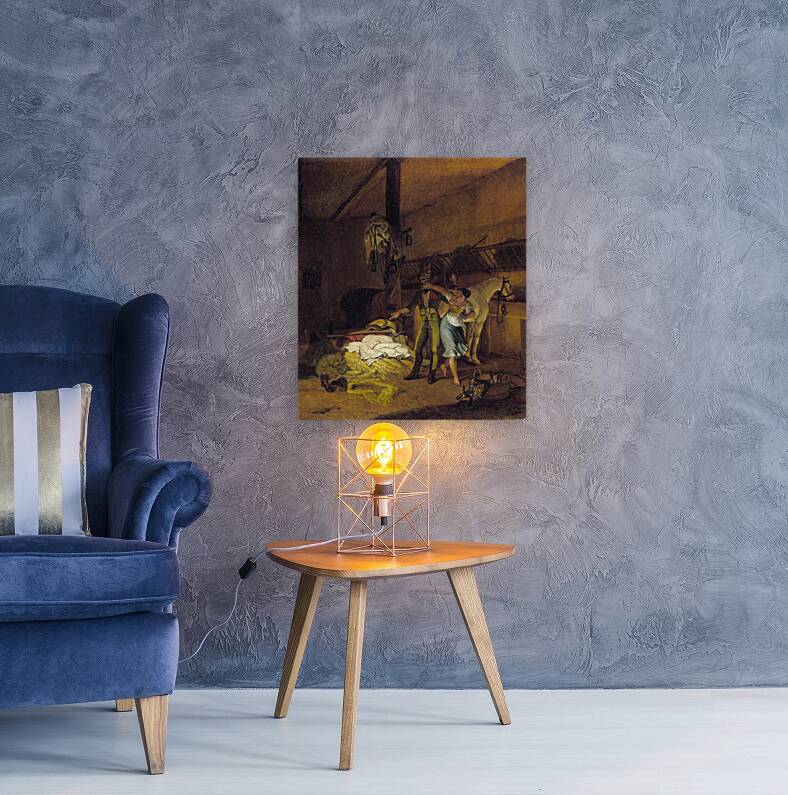 A Chevauxleger fiddles with a maid [1820] by Carl Wilhelm Freiherr von Heideck [1788–1861] Reproduction