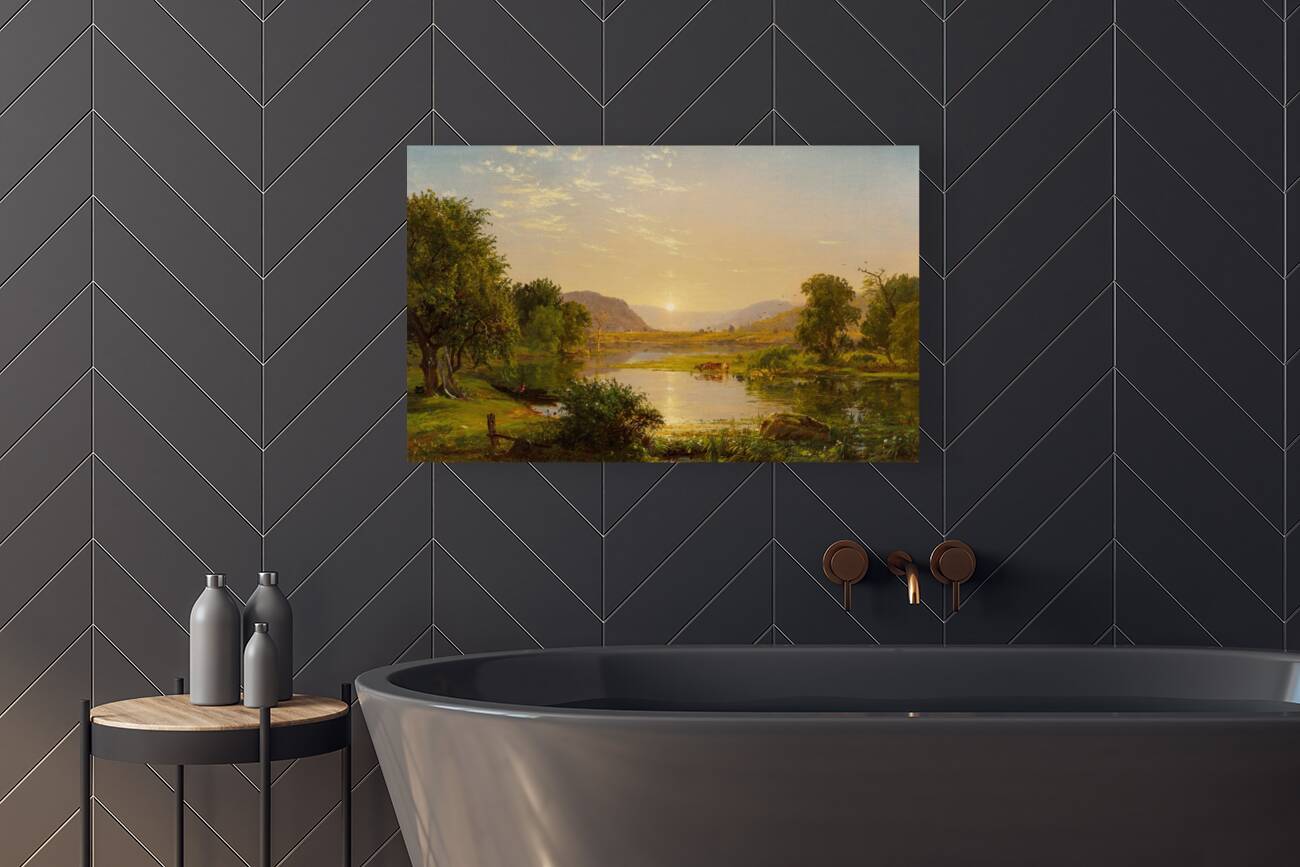 Preparing the Boats at Greenwood Lake [1858] by Jasper Francis Cropsey [1823–1900] Reproduction