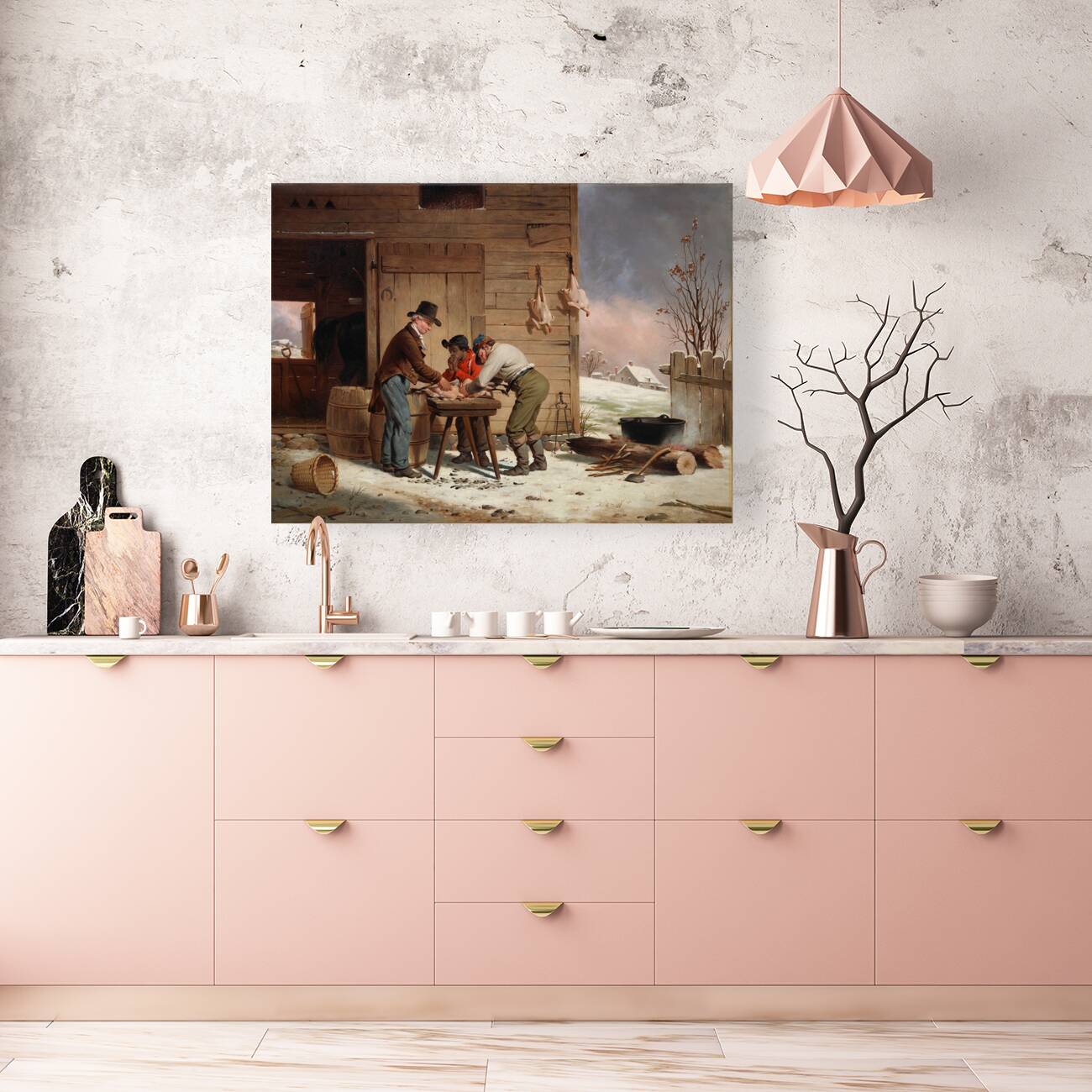 Preparing for Christmas [Plucking Turkeys] [1851] by Francis William Edmonds [1806–1863] Reproduction