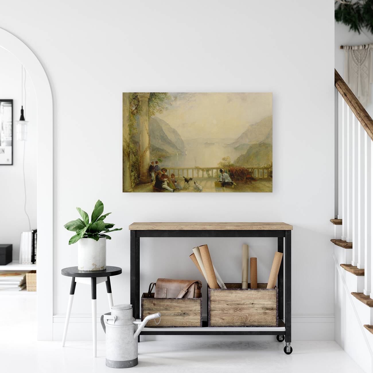 Figures on a Balcony. Probably at Westpoint [ca. 1843] by Thomas Creswick [1811–1869] Reproduction