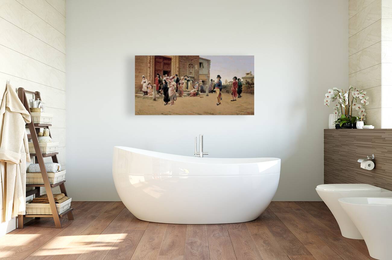 Leaving Church by Germán Álvarez Algeciras [1848–c. 1912] Reproduction