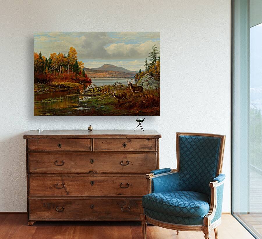 Late Autumn. Long Lake. Hamilton Co.. New York. Adirondacks [1881] by Arthur Fitzwilliam Tait [1819–1905] Reproduction