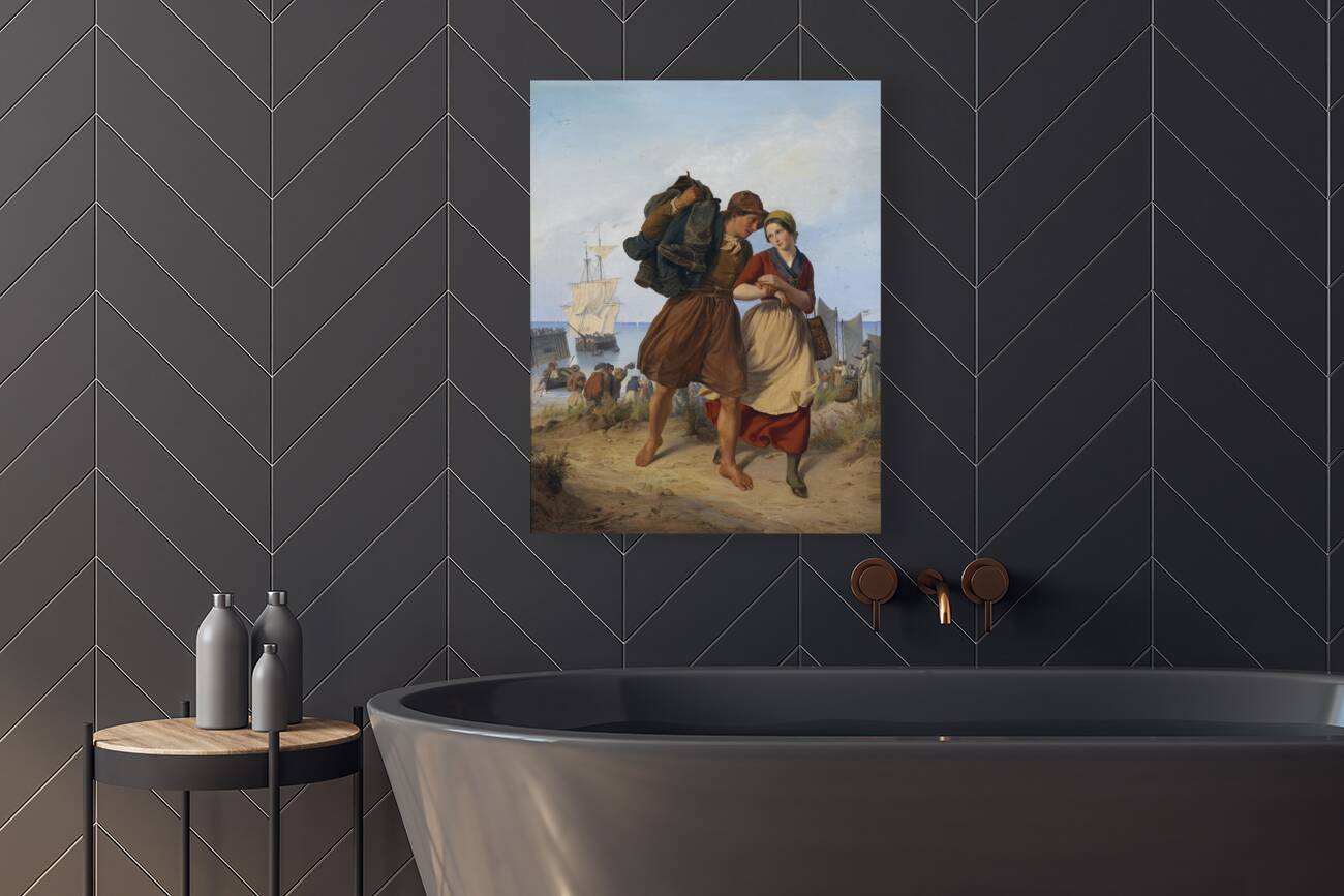 Heimkehr des Fischers [1837] by Rudolf Jordan [1810–1887] Reproduction