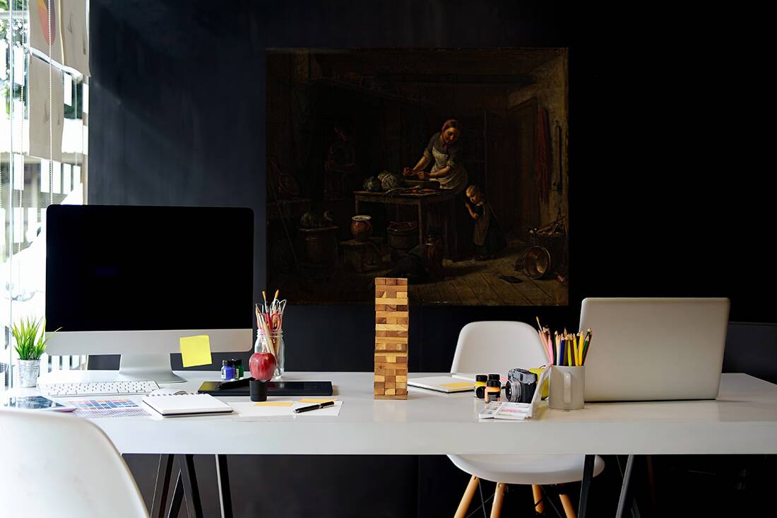 Kitchen Interior [1861] by David Monies [1812–1894] Reproduction
