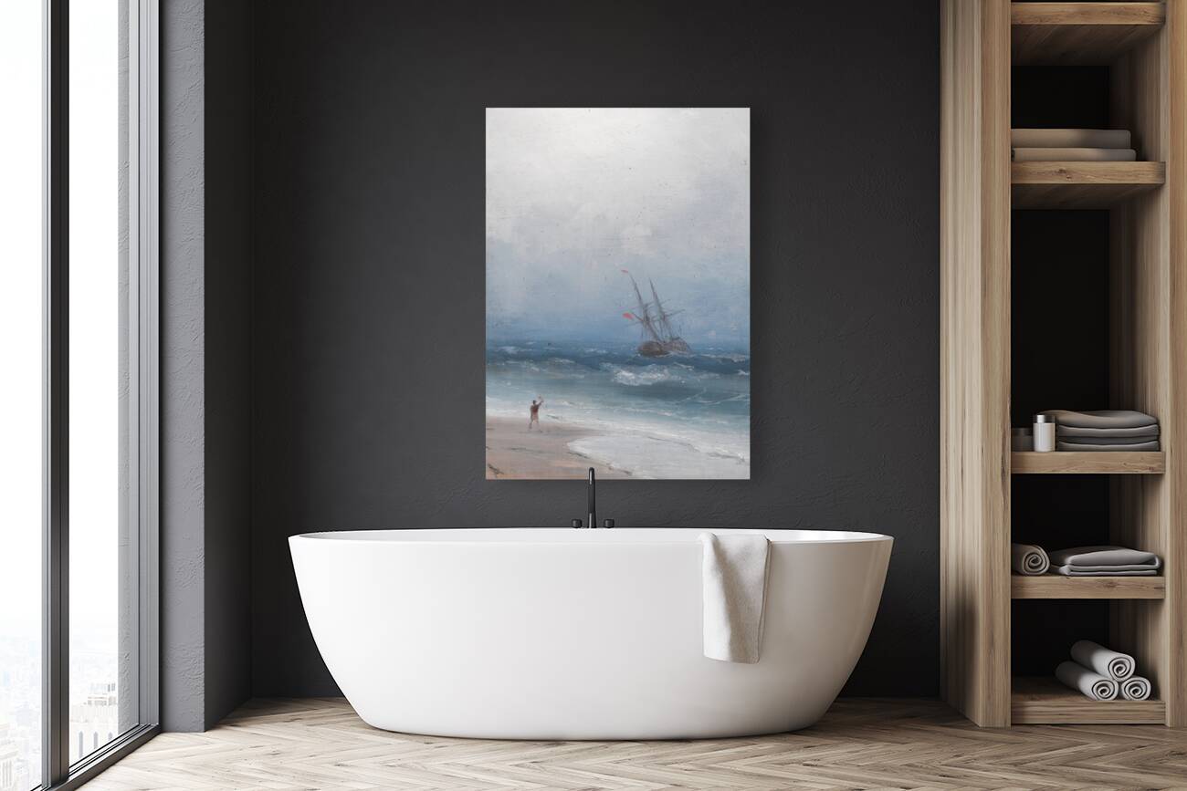 Stormy Coast by Ivan Konstantinovich Aivazovsky [1817–1900] Reproduction