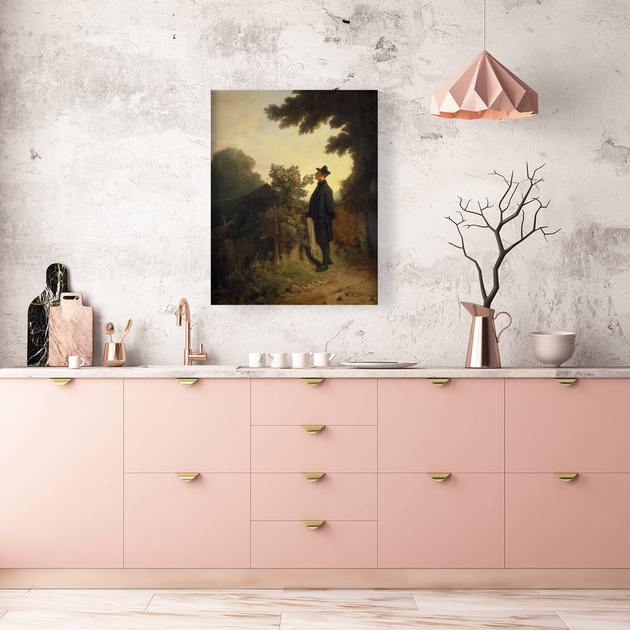 The Rose Lover [ca. 1847–1850] by Carl Spitzweg [1808–1880] Reproduction