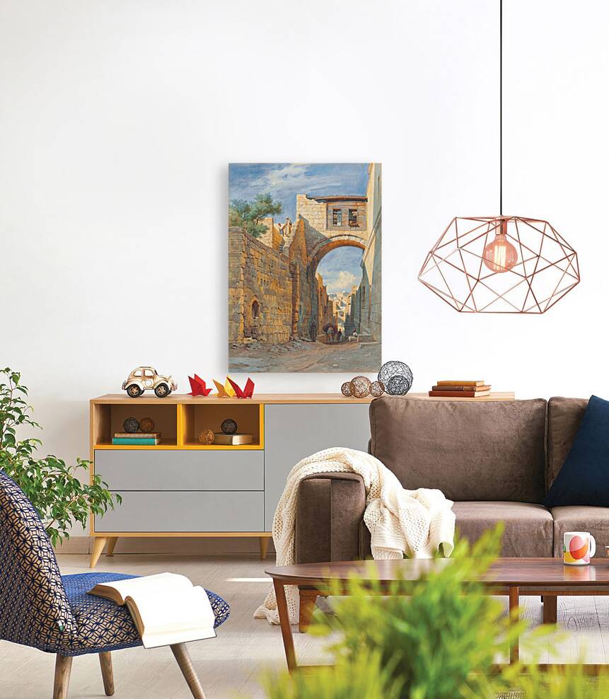 Street Scene In Jerusalem [1863] by Carl Friedrich Heinrich Werner [1808–1894] Reproduction