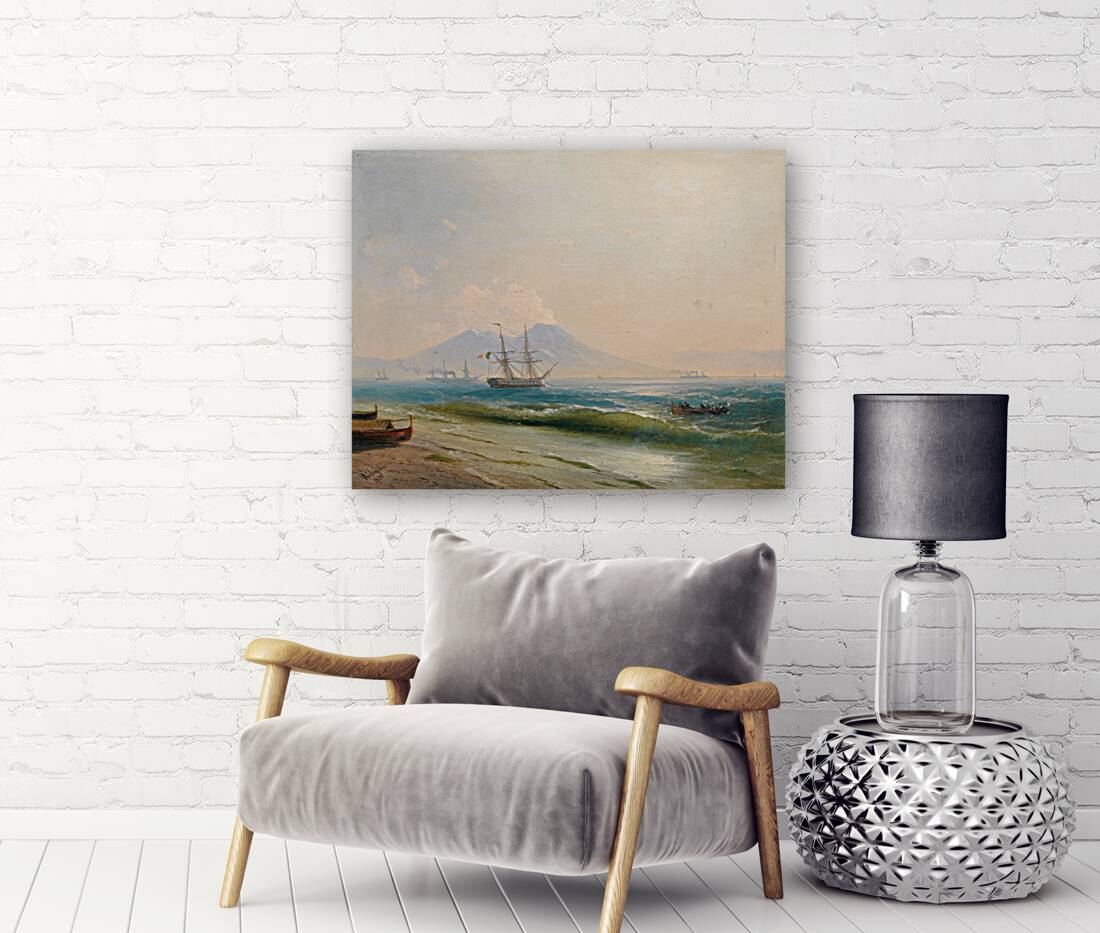 View Of  Mount Vesuvius [1878] by Ivan Konstantinovich Aivazovsky [1817–1900] Reproduction