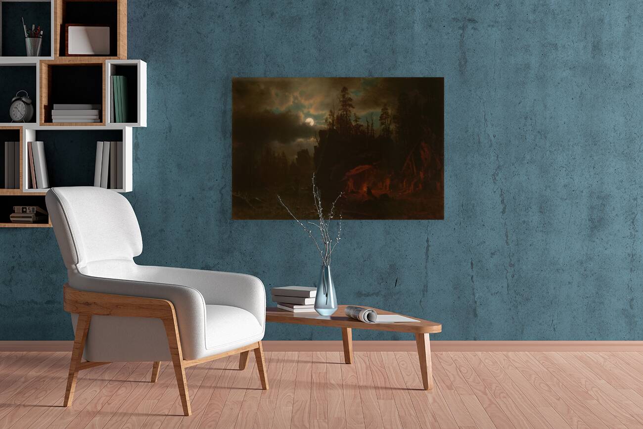 The Trappers’ Camp [1861] by Albert Bierstadt [1830–1902] Reproduction