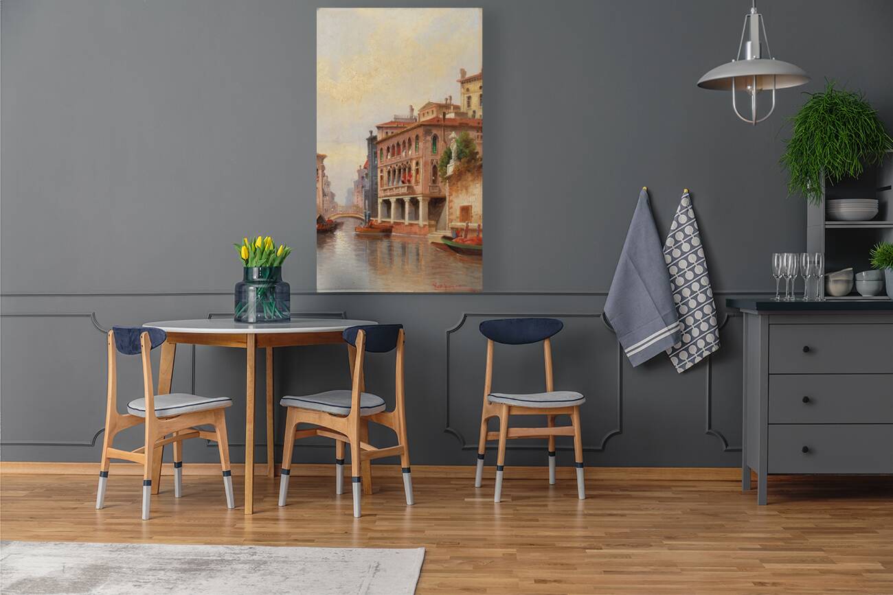 Venice. Canal Scene by Karl Kaufmann [1843–1905] Reproduction