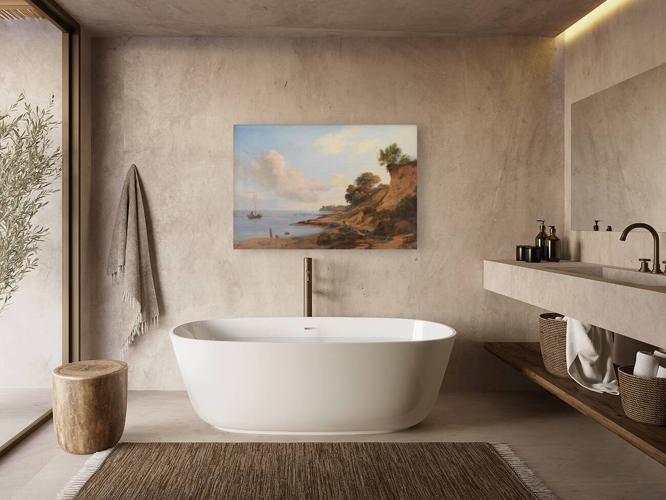 Strandparti i nærheden af Tårbæk [1824–1886] by Anders Christian Lunde [1809–1886] Reproduction