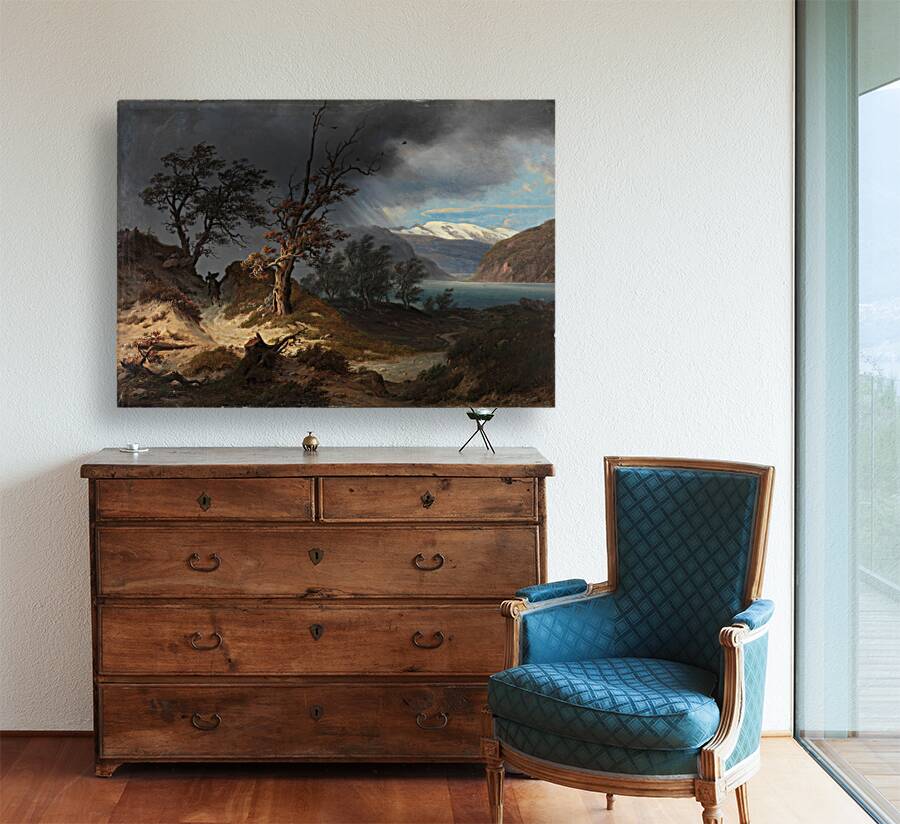 Stormy Landscape with a Rider [1835] by Thomas Fearnley [1802–1842] Reproduction