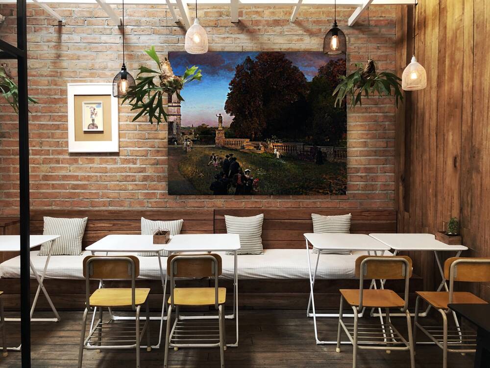 In the Park of the Villa Borghese [1886] by Oswald Achenbach [1827–1905] Reproduction