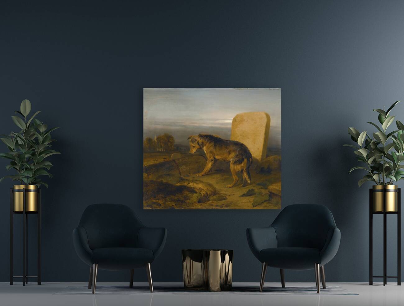 The Poor Dog [The Shepherd’s Grave] by Sir Edwin Henry Landseer [1802–1873] Reproduction