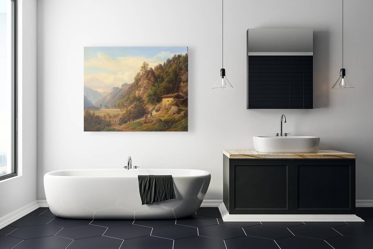 Partie Bey Frohnwies Am Wege Von Lofer Nach Salfelden Im Pinzgau by Anton Schiffer [1811–1876] Reproduction