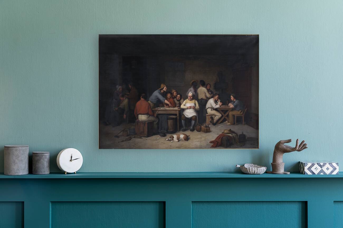 En scene i værtshuset Brokkensbod [1846–1847] by Christian Andreas Schleisner [1810–1882] Reproduction