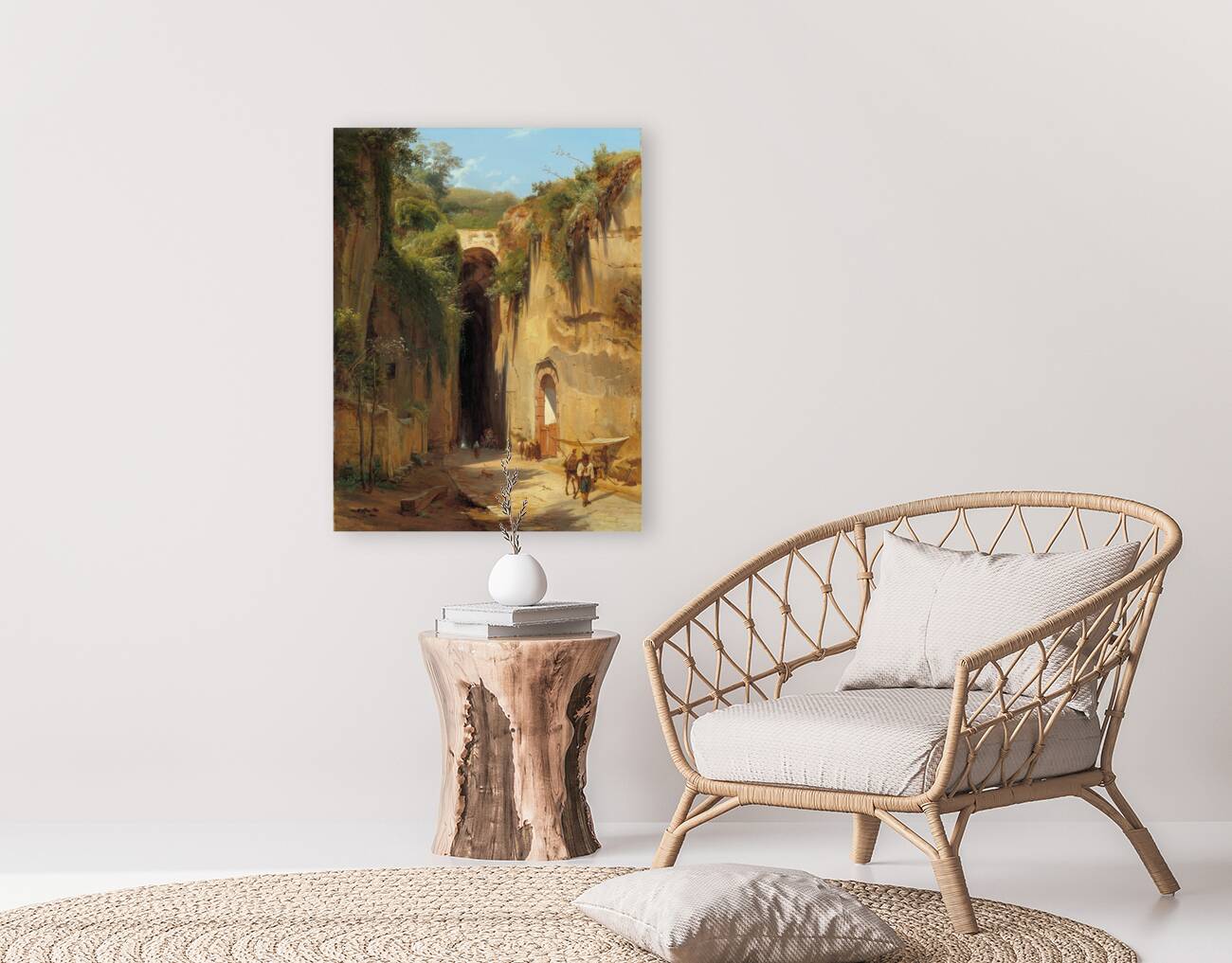 The Grotto of Posillipo at Naples [1826] by Antonie Sminck Pitloo [1790–1837] Reproduction