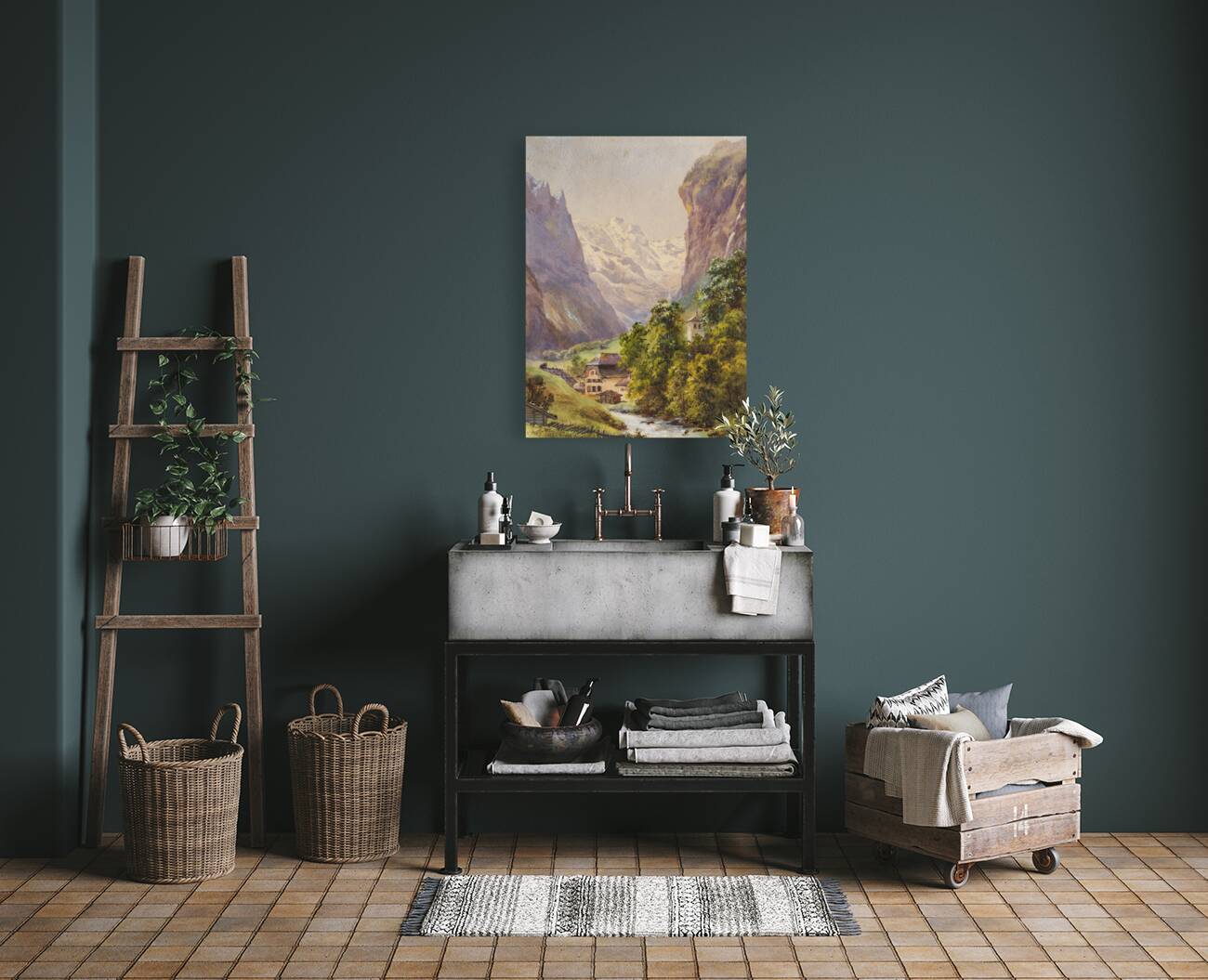 Lauterbrunnen [Schweiz] [Ca. 1880–90] by Edward Theodore Compton [1849–1921] Reproduction