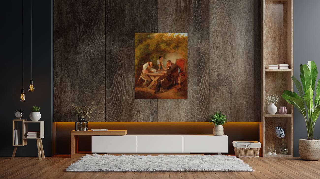 Domino Players by Friedrich Sturm [1834–1906] Reproduction