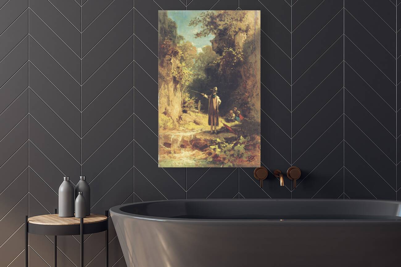 The Fisherman by Carl Spitzweg [1808–1880] Reproduction