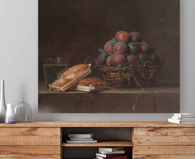 Basket of Plums [1769] by Anne Vallayer Coster [1744–1818] by MyCozyFineArt