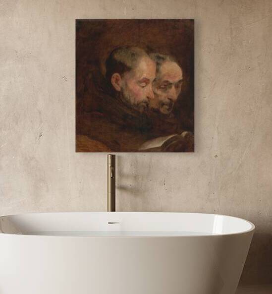 A Copy After a Painting Traditionally Attributed to Van Dyck of Two Monks Reading by Thomas Gainsborough [1727–1788] by MyCozyFineArt