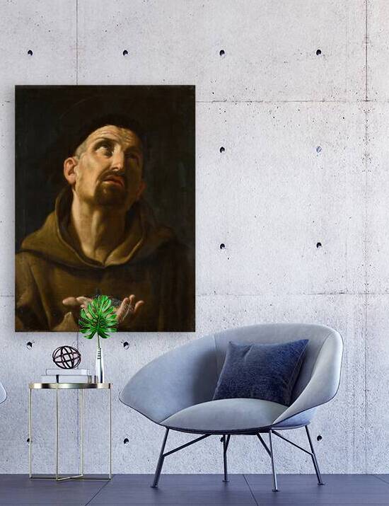 Saint Didacus of Alcalá Holding Rose Buds by Follower of Guido Reni [1575–1642] by MyCozyFineArt