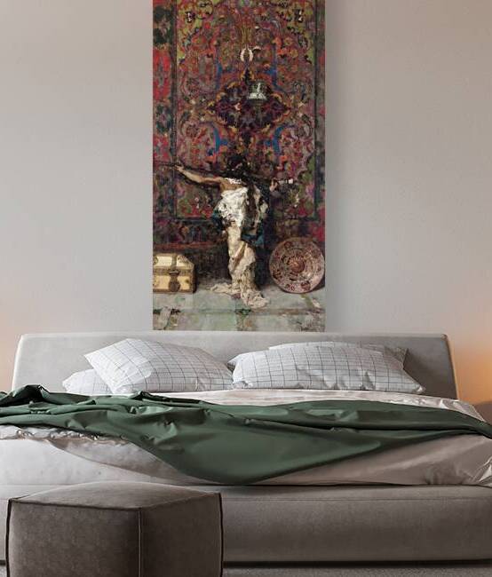 Arabe Delante De Un Tapiz [Arab Before a Tapestry] by Mariano Fortuny Marsal [1838–1874] by MyCozyFineArt