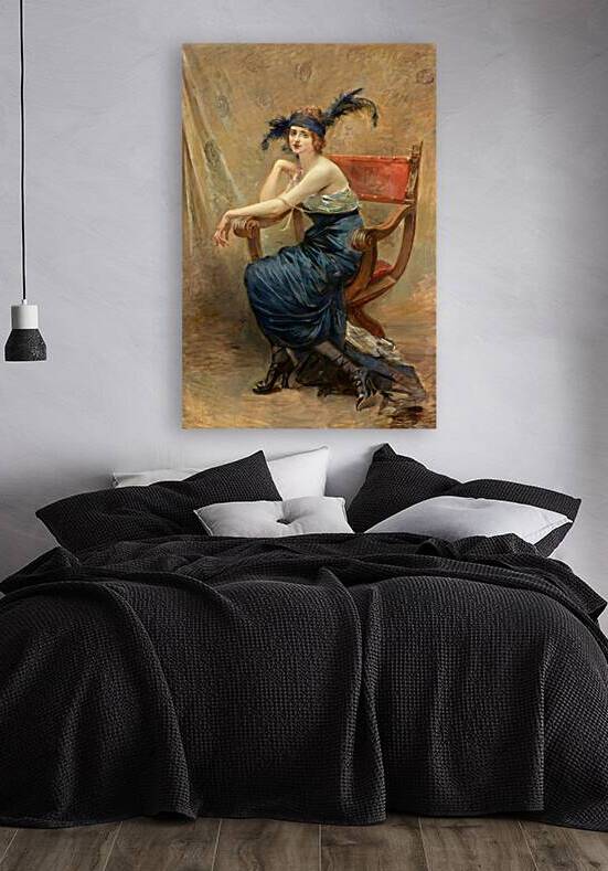 Femme assise dans un fauteuil Dagobert [circa 1913] by Madeleine–Jeanne Lemaire [1845–1928] by MyCozyFineArt