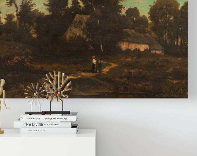 Paysage aux chaumières [19th Century] by Henri–Joseph Harpignies [1819–1916] by MyCozyFineArt